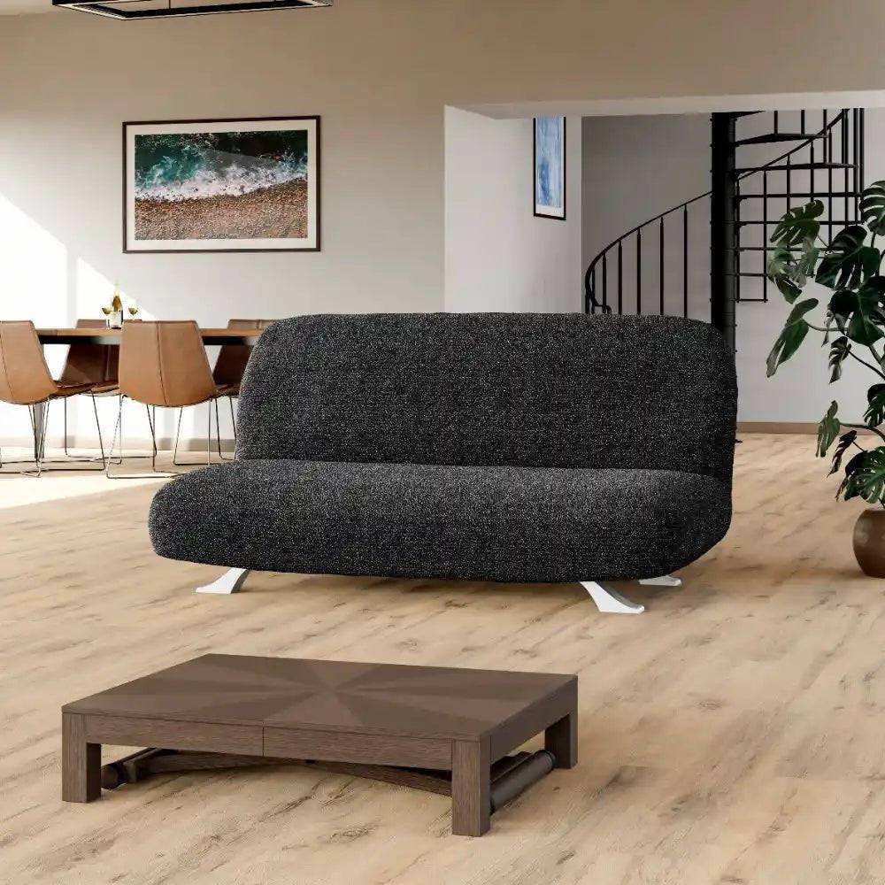 Housse de clic-clac Noir - Microfibre - Mediterraneo