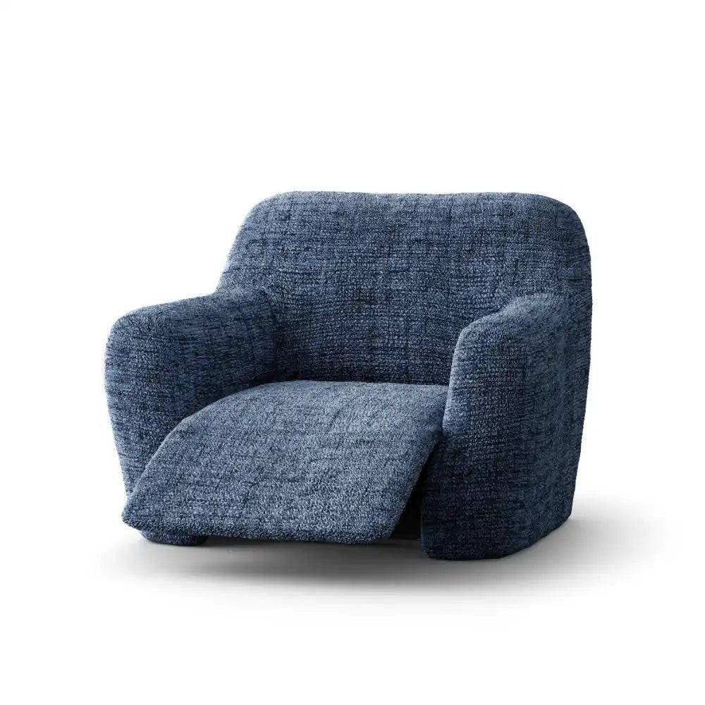 Housse de fauteuil inclinable Bleu - Microfibre imprimé - Vittoria