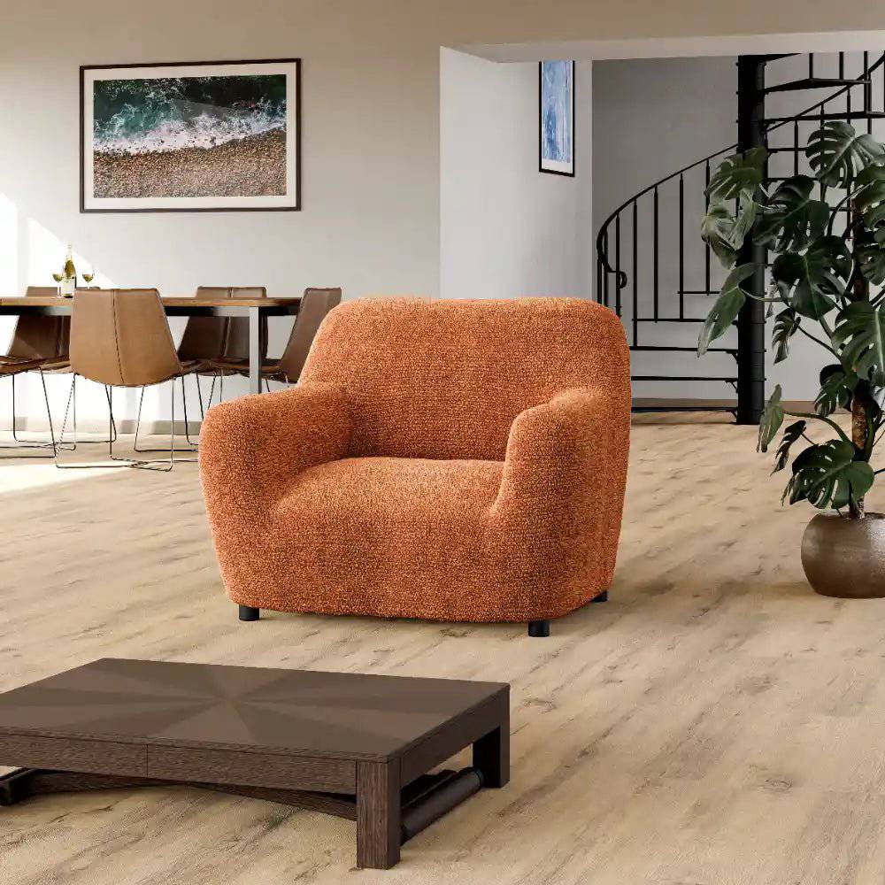 Housse de fauteuil Orange - Microfibre - Mediterraneo