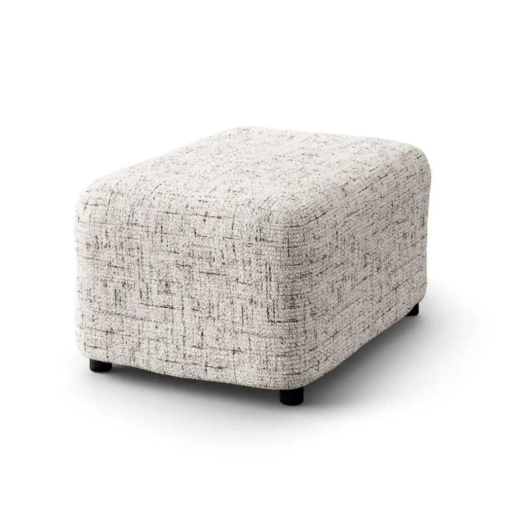 Housse de pouf/repose-pied Blanc - Microfibre imprimé - Vittoria