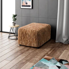 Housse de pouf/repose-pied Marron - Microfibre design - Universo